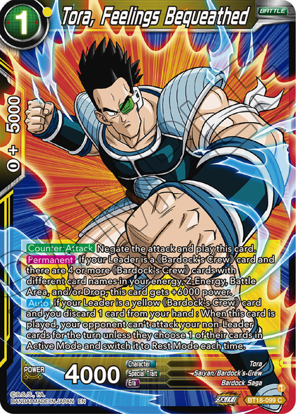 BT18-099: Tora, Feelings Bequeathed (Foil)