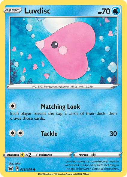 SWSH11-038/196: Luvdisc (Reverse Holo)