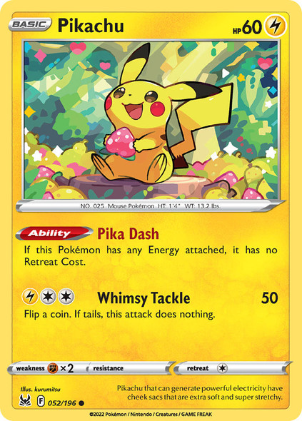 SWSH11-052/196: Pikachu (Reverse Holo)