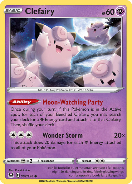 SWSH11-062/196: Clefairy (Reverse Holo)