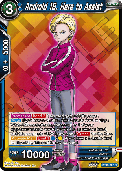 BT19-062: Android 18, Here to Assist