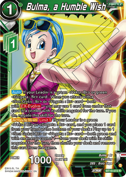 BT19-072: Bulma, a Humble Wish (Foil)