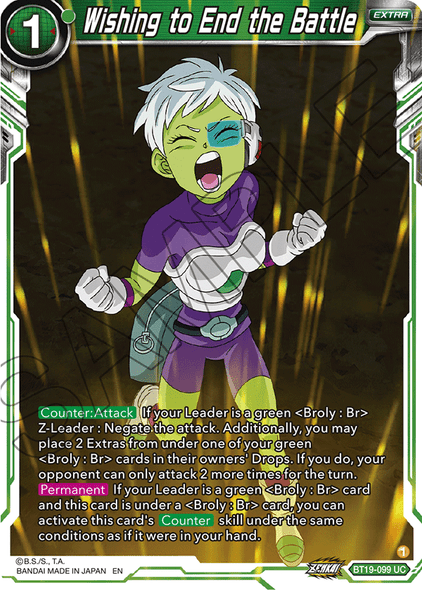 BT19-099: Wishing to End the Battle (Foil)