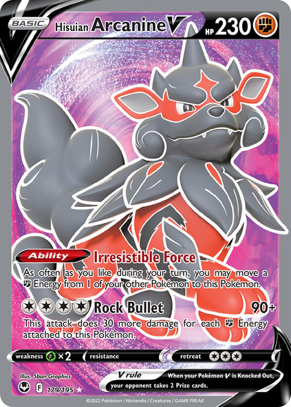 SWSH12-179/195: Hisuian Arcanine V (Full Art)