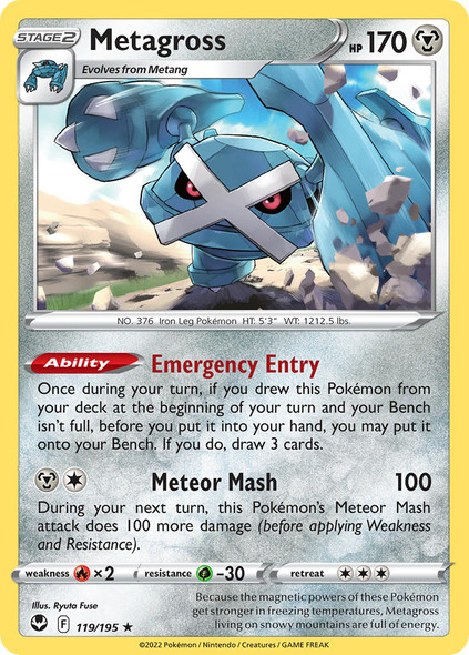 SWSH12-119/195: Metagross (Reverse Holo)