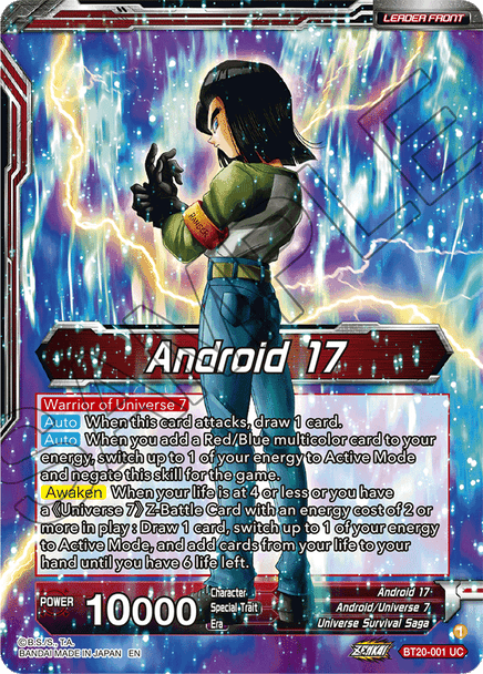 BT20-001: Android 17 // Warriors of Universe 7, United as One