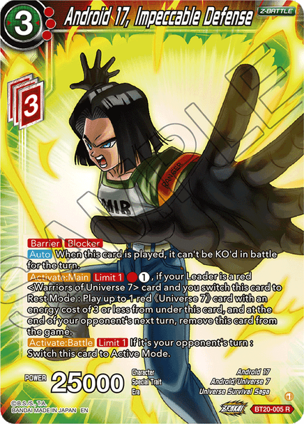 BT20-005: Android 17, Impeccable Defense
