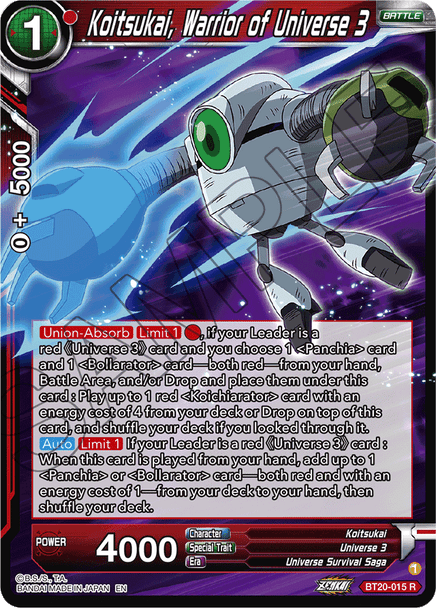 BT20-015: Koitsukai, Warrior of Universe 3