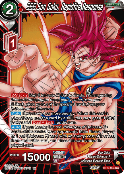 BT20-003: SSG Son Goku, Rapidfire Response (Foil)