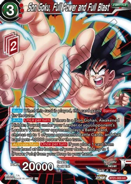 BT21-003: Son Goku, Full Power and Full Blast