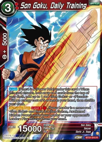 BT21-010: Son Goku, Daily Training