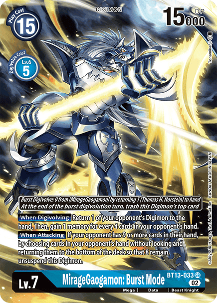 BT13-033: MirageGaogamon: Burst Mode (Alternate Art)