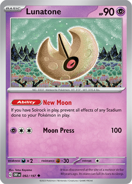 SV03-092/197: Lunatone (Reverse Holo)