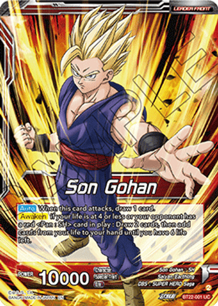 BT22-001: Son Gohan // Son Gohan, Unfaltering Power