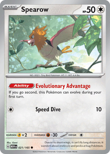 021/165: Spearow (Reverse Holo)