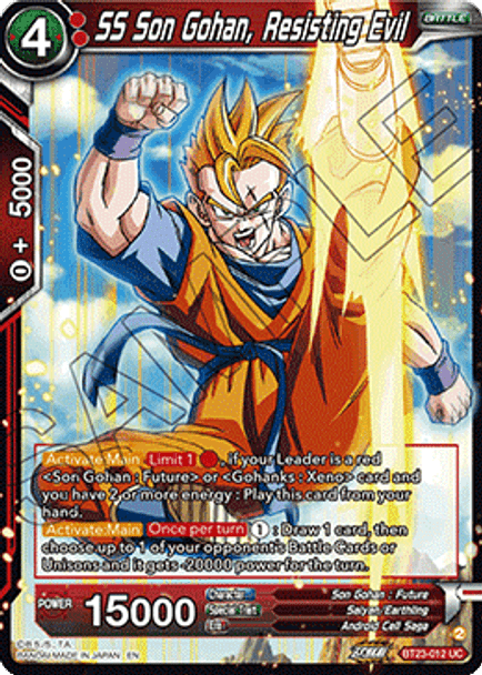 BT23-012: SS Son Gohan, Resisting Evil (Foil)