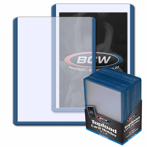 BCW 3x4 Topload Card Holder – Blue Border