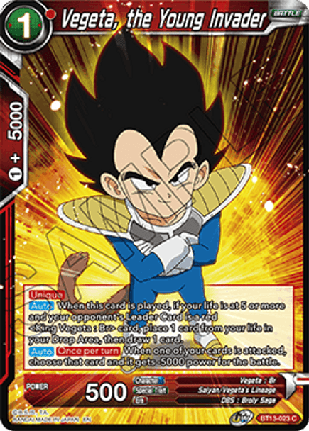 BT13-023: Vegeta, the Young Invader