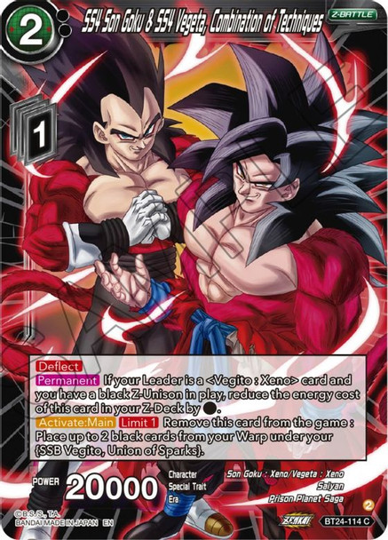 BT24-114: SS4 Son Goku & SS4 Vegeta, Combination of Techniques