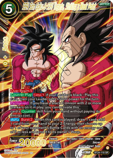 BT24-118: SS4 Son Goku & SS4 Vegeta, Striking a Weak Point