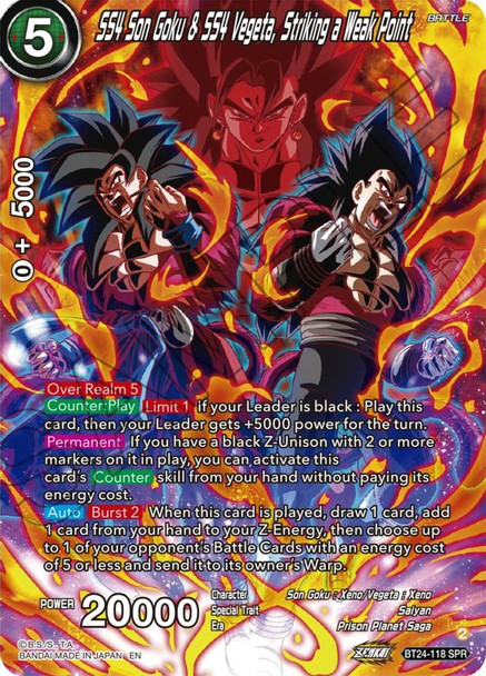 BT24-118: SS4 Son Goku & SS4 Vegeta, Striking a Weak Point (SPR)