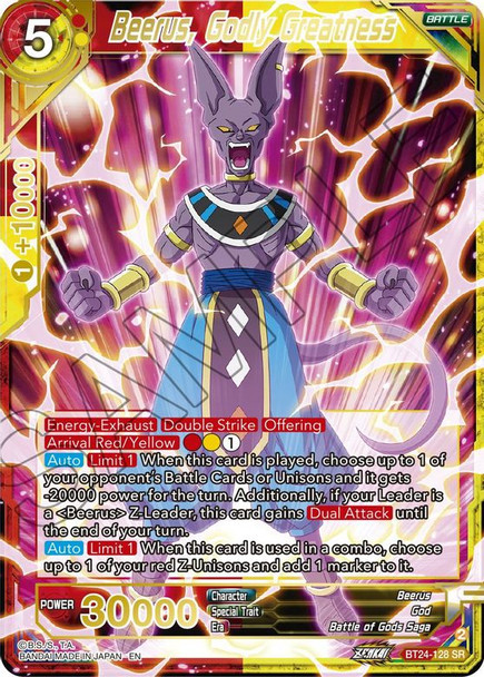 BT24-128: Beerus, Godly Greatness
