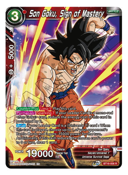 BT16-006: Son Goku, Sign of Mastery