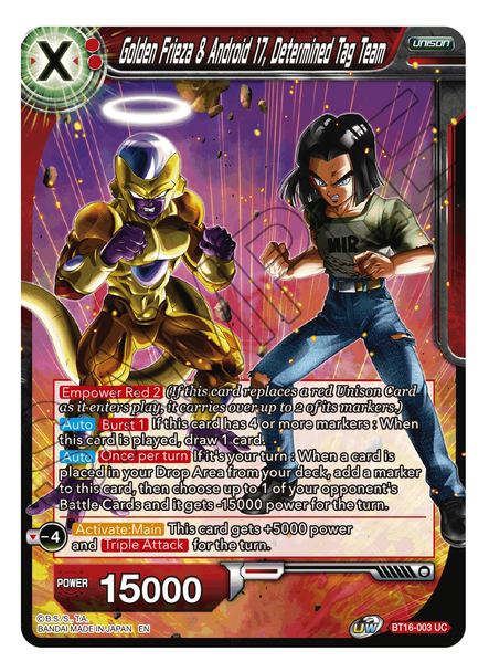BT16-003: Golden Frieza & Android 17, Determined Tag Team