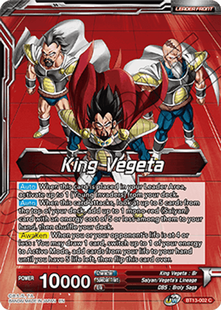 BT13-002: King Vegeta // King Vegeta, Head of the Saiyan Rebellion (Foil)
