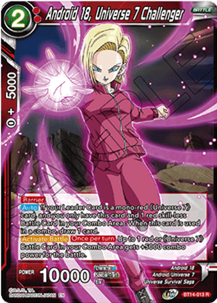 BT14-013: Android 18, Universe 7 Challenger