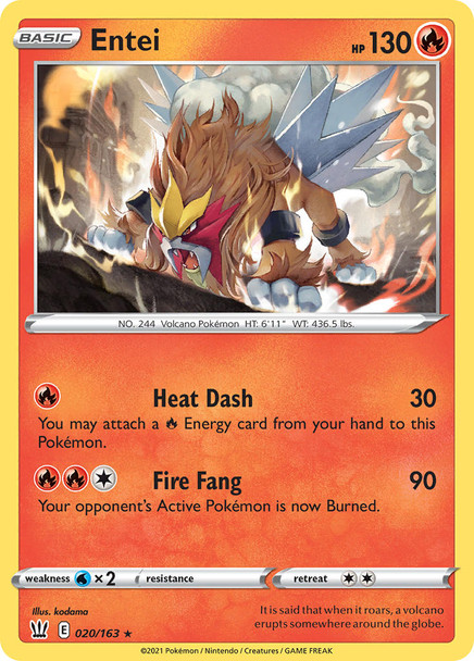 SWSH05-020/163: Entei (Holo)