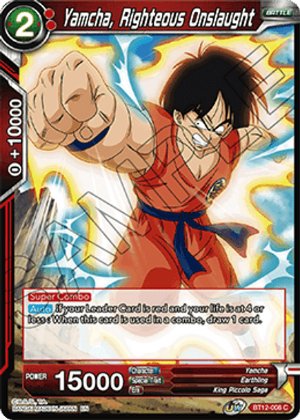 BT12-008: Yamcha, Righteous Onslaught (Foil)