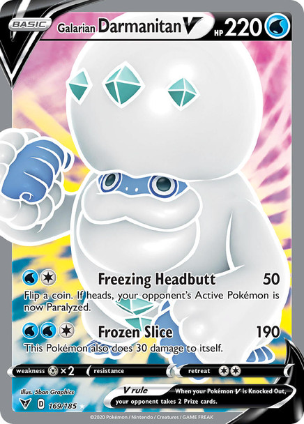 SWSH04-169/185: Galarian Darmanitan V (Full Art)