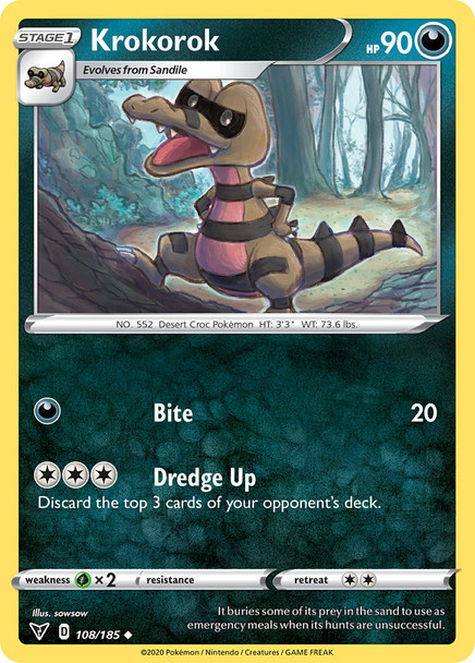 SWSH04-108/185: Krokorok (Reverse Holo)