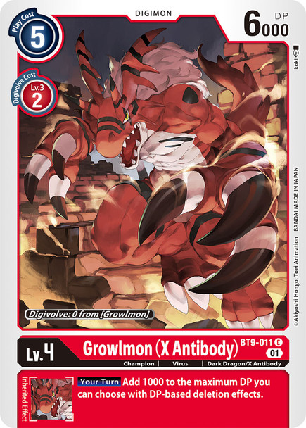 BT9-011: Growlmon (X Antibody)