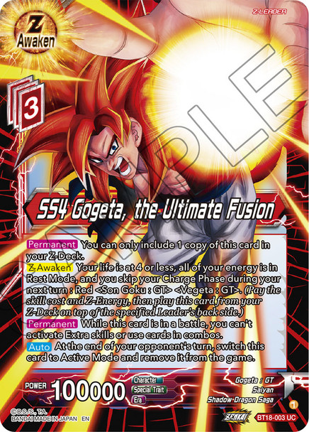 BT18-003: SS4 Gogeta, the Ultimate Fusion
