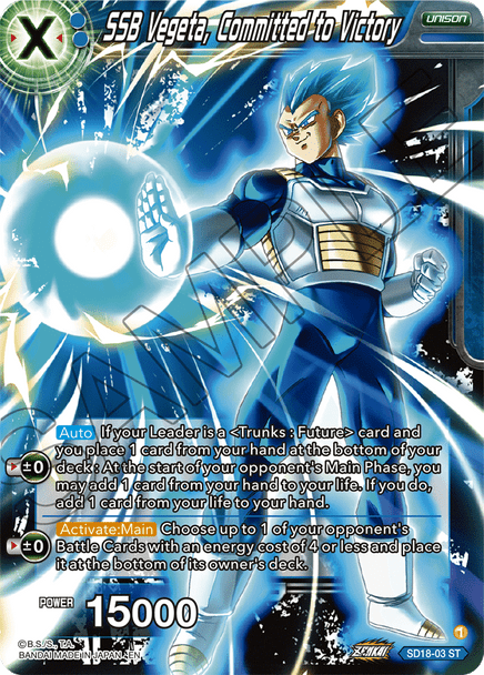 SD18-03: SSB Vegeta, Committed to Victory (Silver Foil)