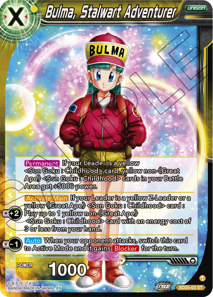 SD20-03: Bulma, Stalwart Adventurer