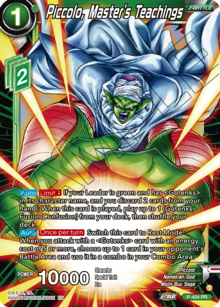 P-404: Piccolo, Master's Teachings