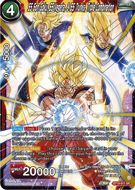 BT19-011: SS Son Goku, SS Vegeta, & SS Trunks, Triple Combination