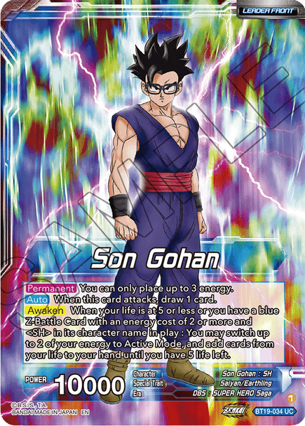 BT19-034: Son Gohan // Son Gohan, Former Glory Regained