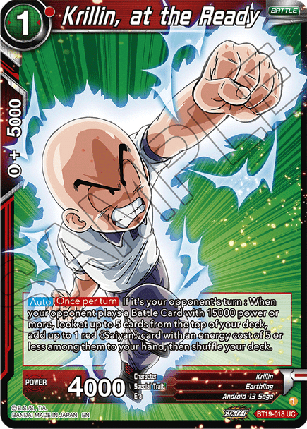 BT19-018: Krillin, at the Ready (Foil)