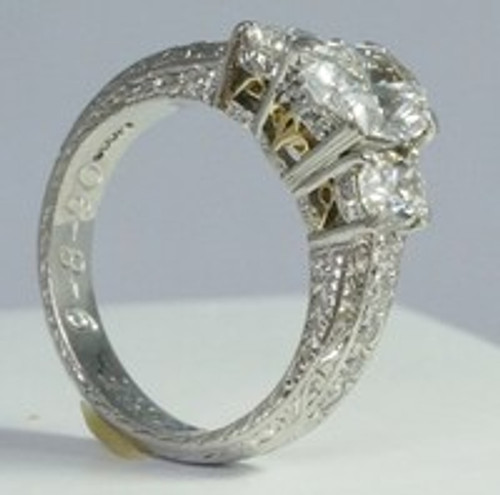 GIA MICHAEL BEAUDRY 2.70 Carat Oval Cut Diamond PLATINUM ENGAGEMENT RING 
