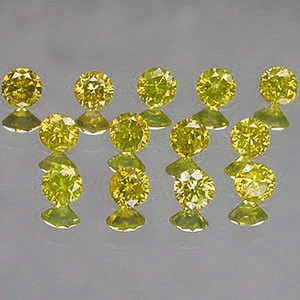 2.04Ct 316 Pcs Canary Yellow Round Natural Diamond Lot 0.9 to 1.4mm
