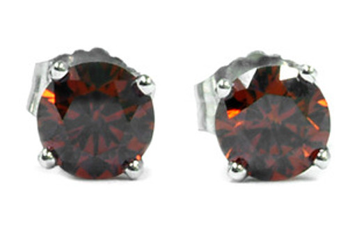 0.90 carat Fancy Deep Red Diamond White Gold  Stud Earrings