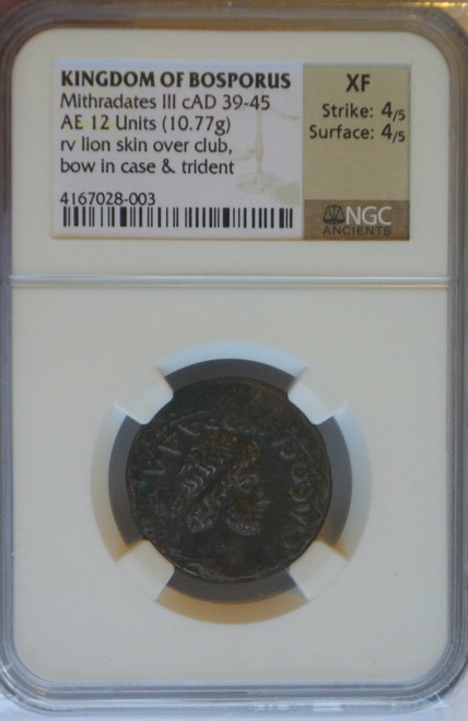 NGC XF KINGDOM OF BOSPORUS Bronze COIN Mithradates III cAD 39-45