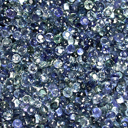 119.37CT. BLUE SAPPHIRE LOT ROUND 2.5mm 1237pcs