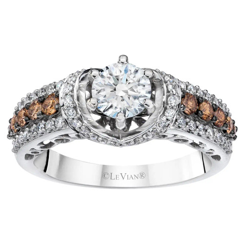 Le Vian Bridal Ring featuring 1 carat Vanilla Diamond 1/3 carat Chocolate Diamonds set in 14K Vanilla Gold