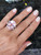 25 Carat NATURAL KUNZITE & DIAMOND 14K White Gold RING