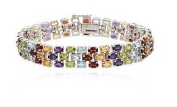 44.50 ct.t.w. NATURAL GEMSTONE BRACELET Amethyst Garnet Topaz Citrine Peridot